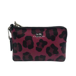 Coach Purple &  Black Leopard Print Wristlet